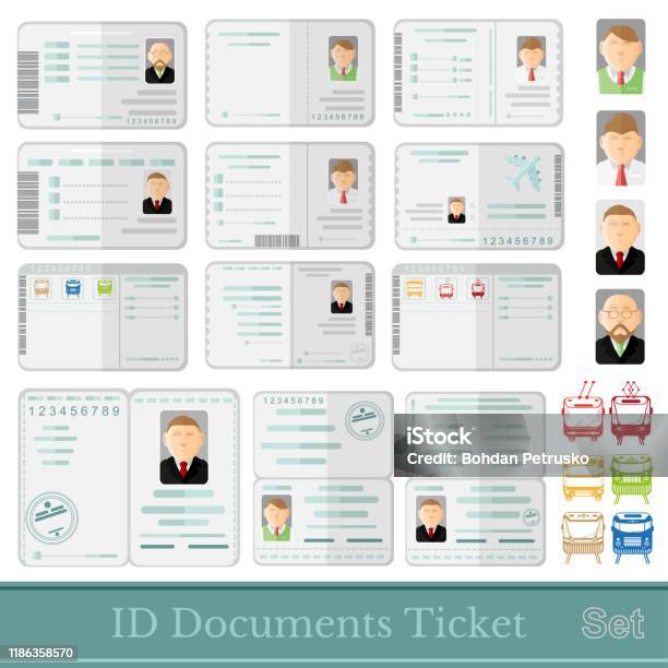 Some Cardsof Document Set Of Samples Of Documents Cards Tickets And Certificates Stock ...