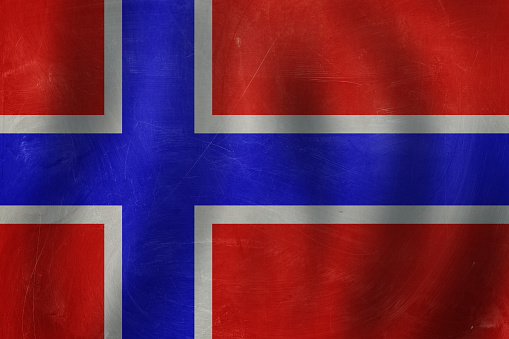 banner with Norway flag background. Live, work, education and internship in Norway