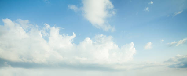 istock Blue sky clouds background. Beautiful landscape with clouds on sky 1186362956