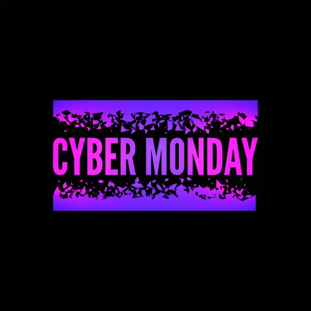 Vector illustration of Cyber Monday with tech circuit board.