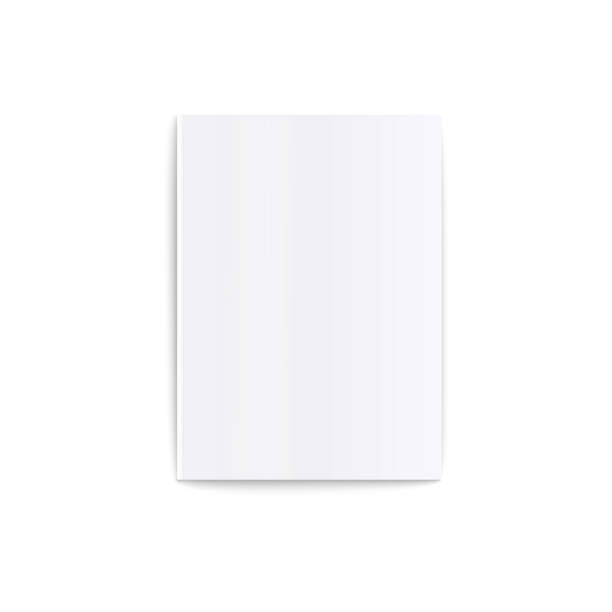istock Mockup of top view lying blank closed white soft cover magazine realistic style 1186366504