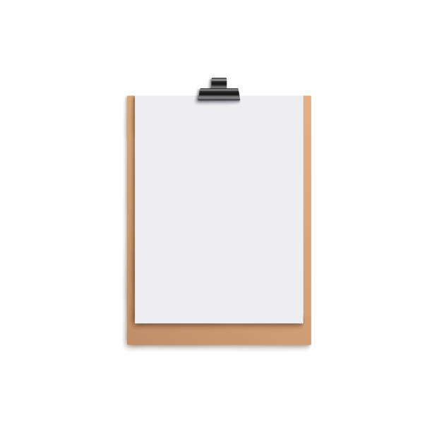 istock Brown clipboard mockup with blank white piece of paper 1186366566