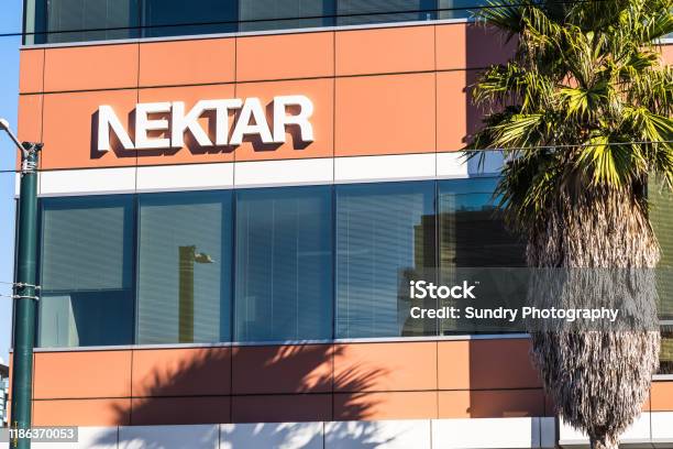 Nektar Headquarters San Francisco Stock Photo - Download Image Now - Advertisement, Biology, Building Exterior