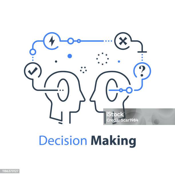 Decision Making And Behavior Mental Trap False Logic Circle Logical Solution Critical Thinking Stock Illustration - Download Image Now