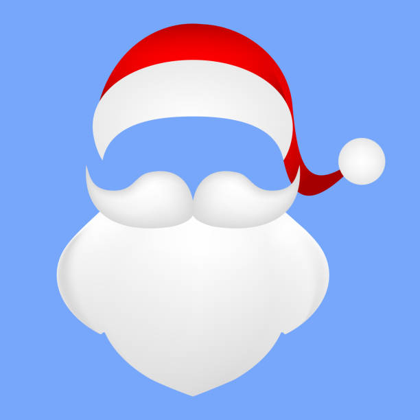 istock Template for photo mustache with a beard and  cap of Santa Clau 1186373015