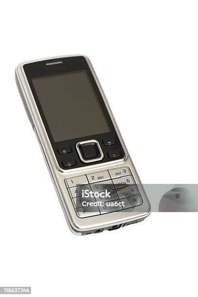 Mobile Phone Isolated Over White Stock Photo - Download Image Now - Black Color, Close-up, Color Image