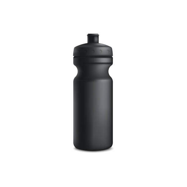 istock Mockup of black plastic blank sport bottle realistic style 1186375465