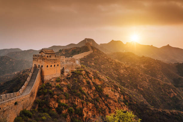 istock The Great Wall of China at sunset 1186380311