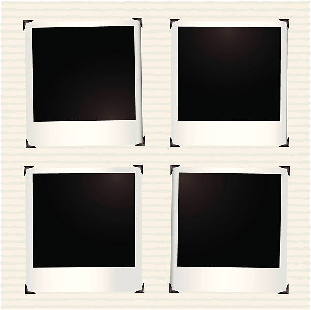 four instant picture  four objects photos stock illustrations