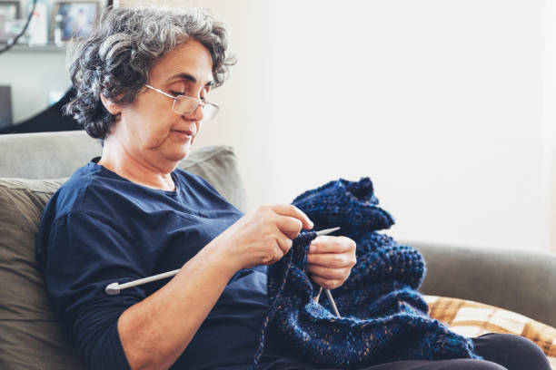 istock Senior women knitting 1186382868