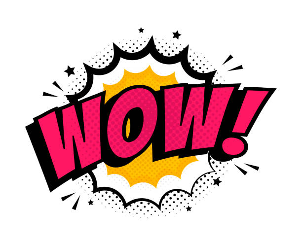 ilustraciones, imágenes clip art, dibujos animados e iconos de stock de burbuja de palabra wow. mensaje wow en estilo cómico pop art. cómic, expresión de dibujos animados aislado sobre fondo blanco. vector de voz bubbles. vintage cómics libro cartel ilustración - imponente
