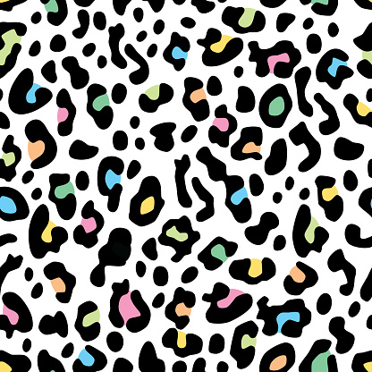 Vector illustration of pastel leopard spots in a repeating pattern.