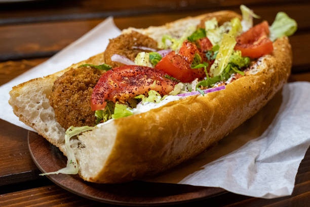 istock Close of a Falafel Sandwich 1186395352