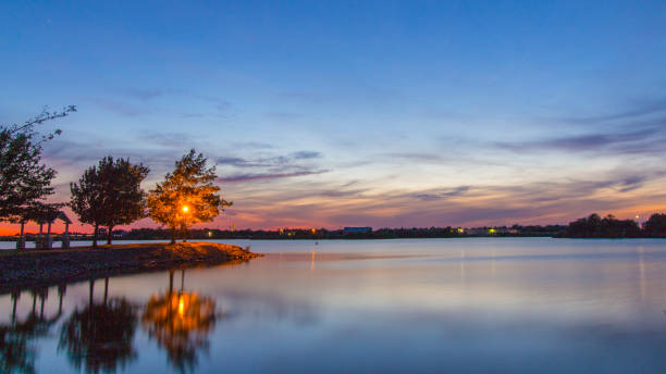 istock Peaceful Lake at Dusk 1186399987