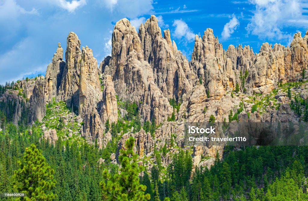 Cathedral Spires In Custer State Park, South Dakota Cathedral Spires along the Needles Highway in South Dakota, USA South Dakota Stock Photo