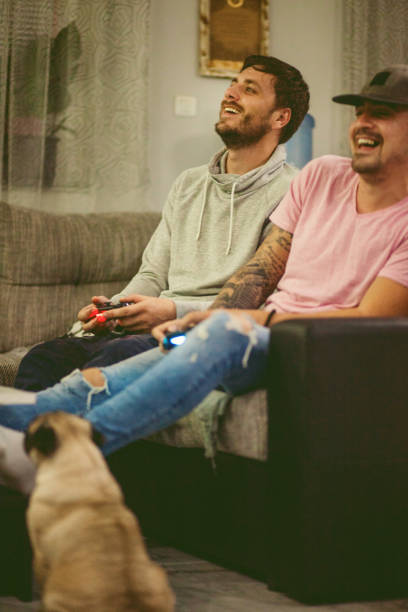 istock Good friends playing games at home 1186402679