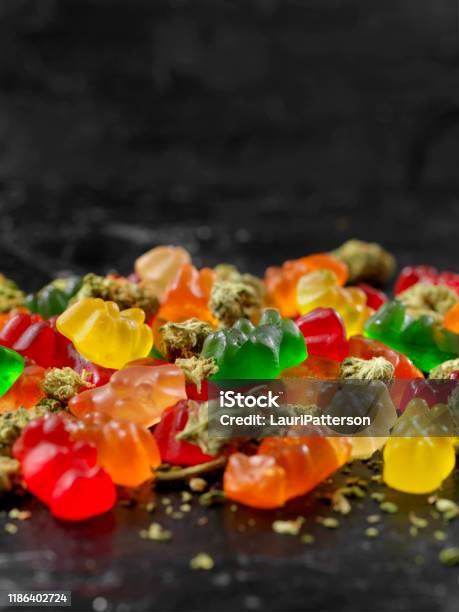 Marijuana Gummy Bear Candies Stock Photo - Download Image Now - Cannabis - Narcotic, Cannabis Plant, Addiction