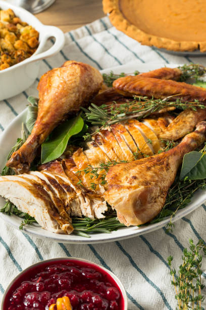 istock Homemade Thanksgiving Cut Up Turkey Platter 1186409202