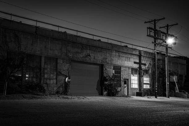 istock Industrial Building at Night 1186411523