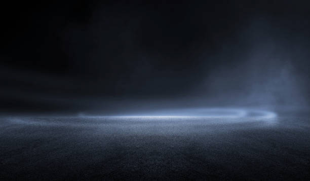 istock 3D Rendering abstract dark night creative blurry outdoor asphalt background with mist light high speed 1186424530
