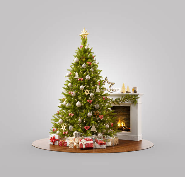 istock Unusual christmas 3D illustration 1186427835
