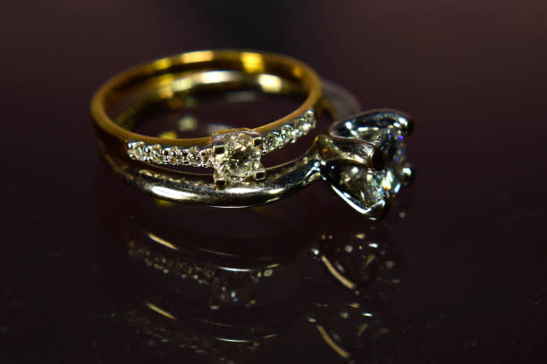 istock Silver ring and Golden wedding ring in Thailand 1186427855