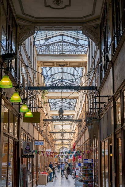 16 APR 2019, Paris, France - Grand-Cerf covered arcade (Passage du Grand-Cerf)