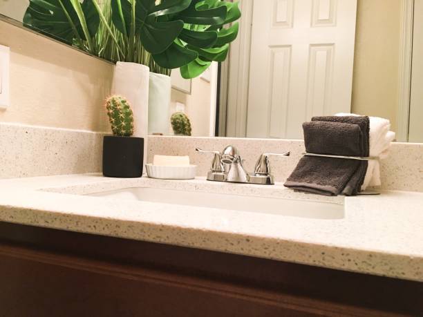 istock Elegant bathroom interior neutral colors 1186430476