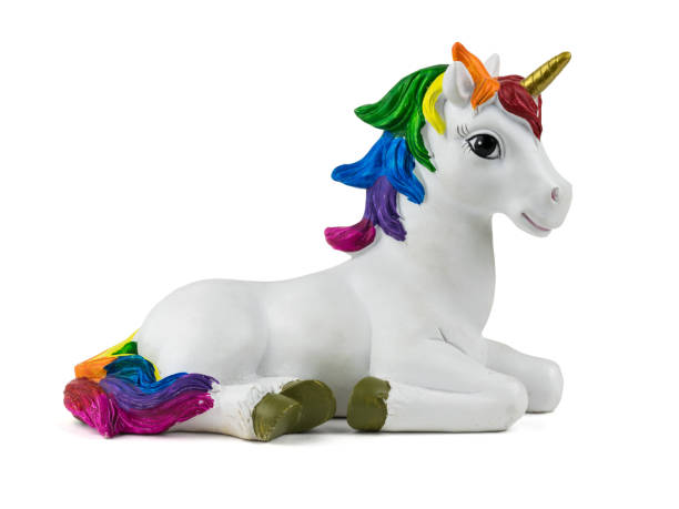 istock White unicorn with multicolored tail isolated on white background. Trend. Minimalism. 1186430711