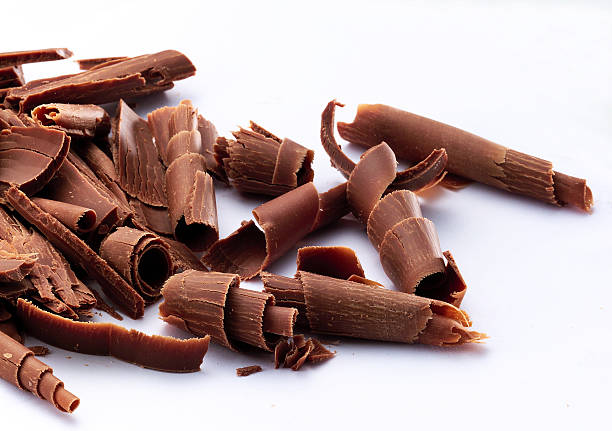 istock A stack of luxurious shaven chocolate swirls 118644487