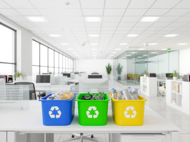 Recycling Bins on desk in the office Recycling Bins on desk in the office recycling bin photos stock pictures, royalty-free photos & images