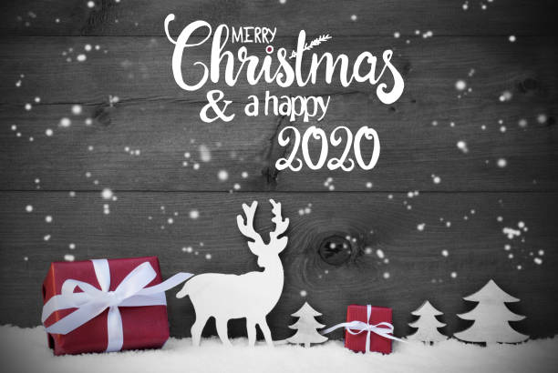 istock Reindeer, Gift, Tree, Snowflakes, Merry Christmas And A Happy 2020 1186453699