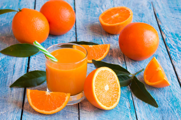 istock Orange juice in a glass 1186462167