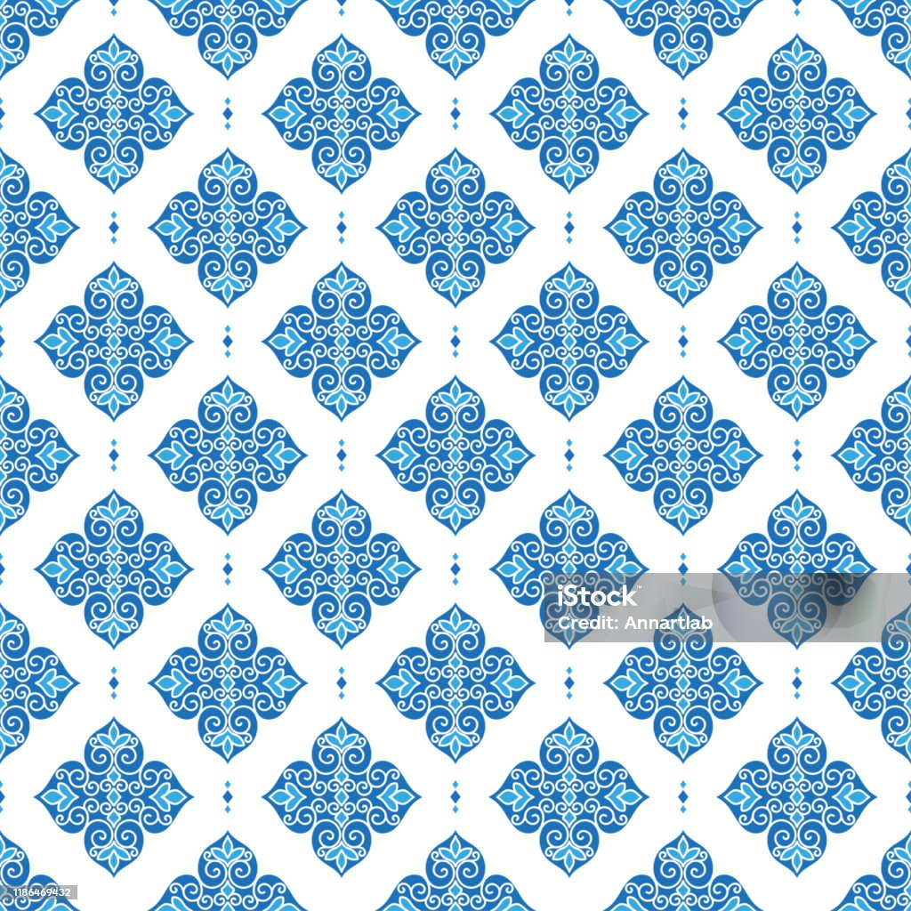 Blue And White Vintage Vector Seamless Pattern Wallpaper Elegant Classic  Texture Luxury Ornament Royal Victorian Baroque Elements Great For Fabric  And Textile Wallpaper Or Any Desired Idea Stock Illustration - Download  Image