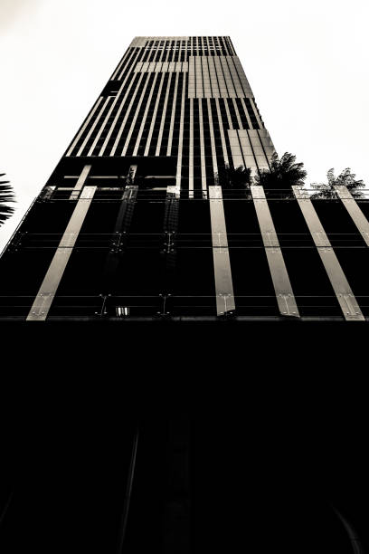 vertical lines of office tower in singapore