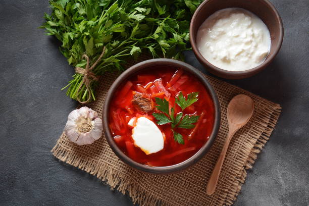 istock Traditional Ukrainian Russian borscht 1186477411