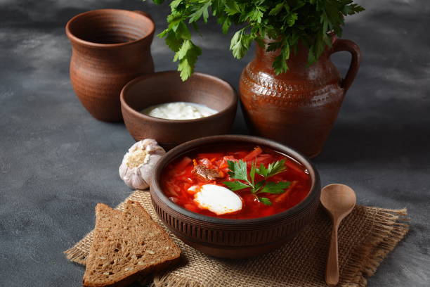 istock Traditional Ukrainian Russian borscht 1186477432