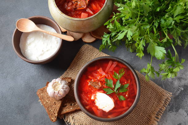 istock Traditional Ukrainian Russian borscht 1186477604