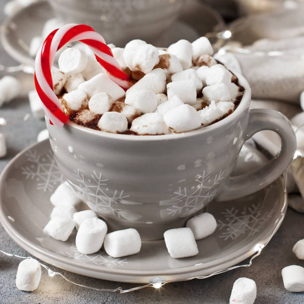 istock Christmas time composition with mug with  hot chocolate and marshmallow 1186477711