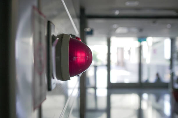 istock Fire Equipment. Includes fire extinguisher, Alarm bells and warning lights. 1186478299