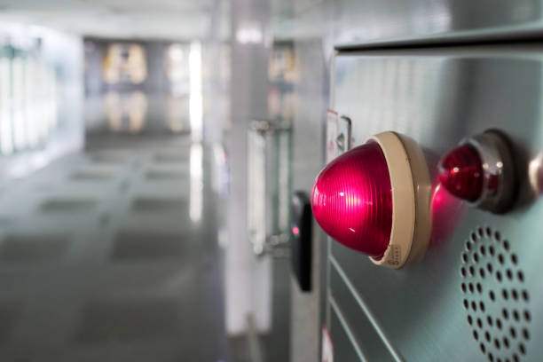 istock Fire Equipment. Includes fire extinguisher, Alarm bells and warning lights. 1186478314