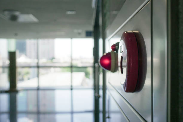 istock Fire Equipment. Includes fire extinguisher, Alarm bells and warning lights. 1186478349