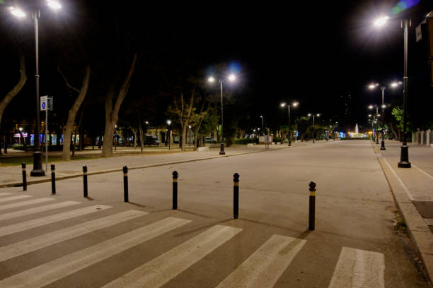 istock Empty Street at Night in Rimini Italy 1186480789