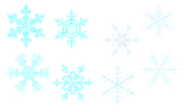 istock Illustration set of 8 types of snowflakes 1186489850