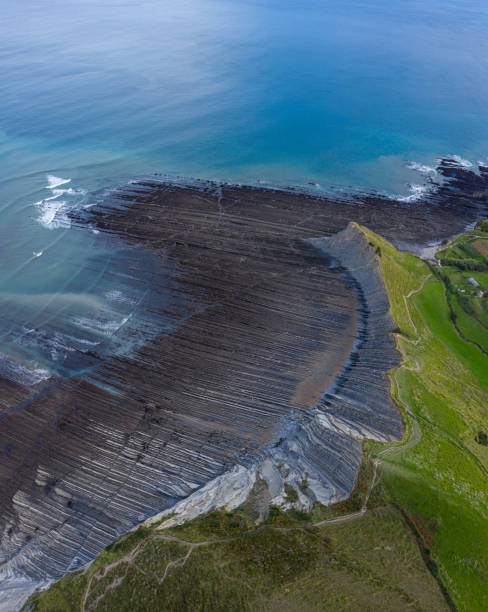 istock Zumaia flysch geological strata layers drone aerial view 1186489931