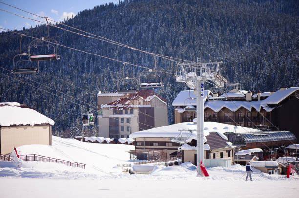 istock Ski area covered with fresh snow in winter. 1186496604