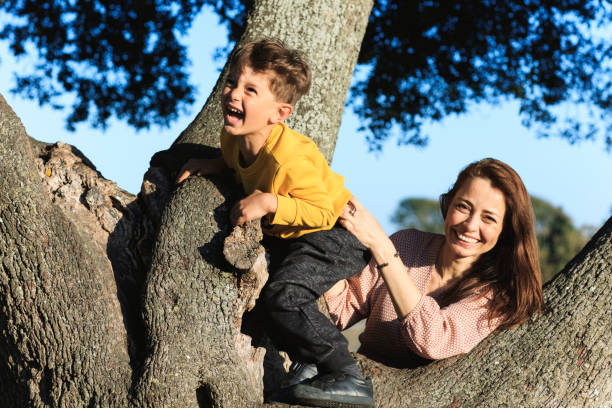 istock Happy mother and her small son having fun 1186508332