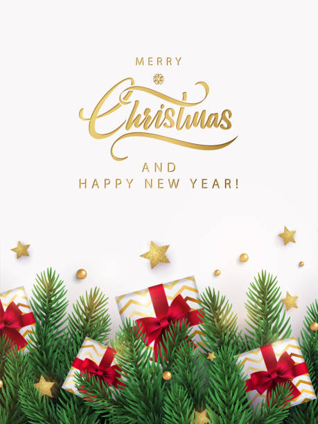 с рождеством христовым и с новым годом дизайн поздравительной открытки, плаката или баннера в современном минималистском стиле - sale holiday christmas ornament red stock illustrations
