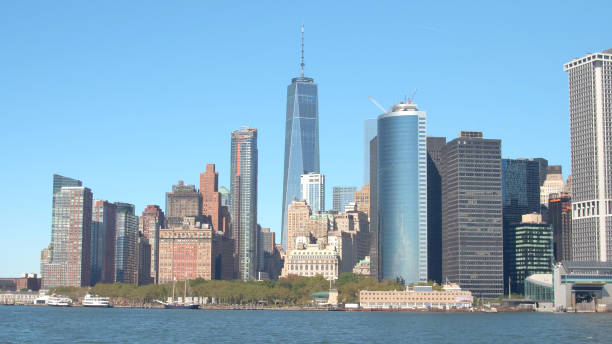 istock CLOSE UP: Glassy skyscrapers and luxury waterfront condos in Lower Manhattan 1186513493