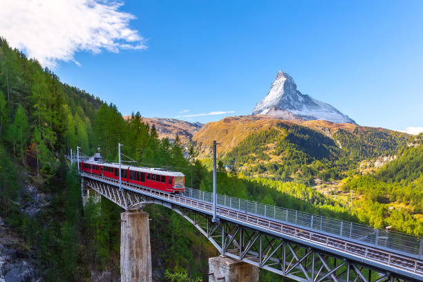 istock Zermatt, Switzerland. Gornergrat train on bridge 1186514526